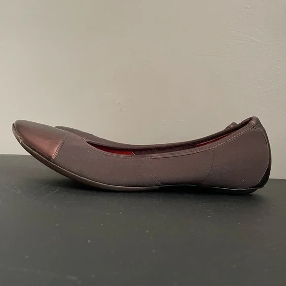 DONALD J PLINER Couture HALO Cap Toe Ballet Flats Leather Brown Size 7.5 Narrow - Picture 4 of 10